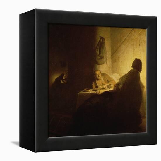 Christ at Emmaus-Rembrandt van Rijn-Framed Premier Image Canvas