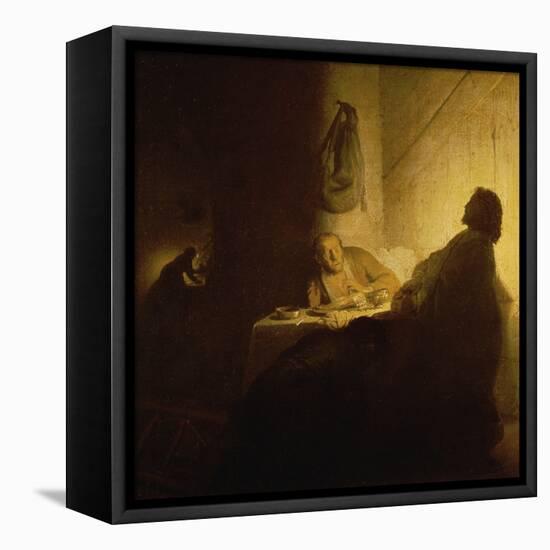 Christ at Emmaus-Rembrandt van Rijn-Framed Premier Image Canvas