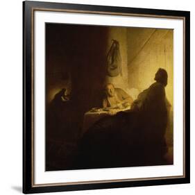 Christ at Emmaus-Rembrandt van Rijn-Framed Giclee Print