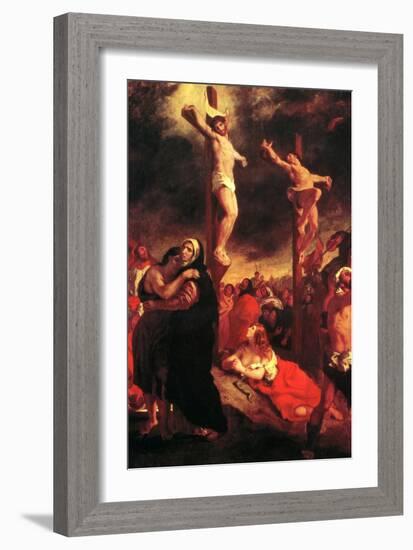 Christ at the Cross-Eugene Delacroix-Framed Art Print