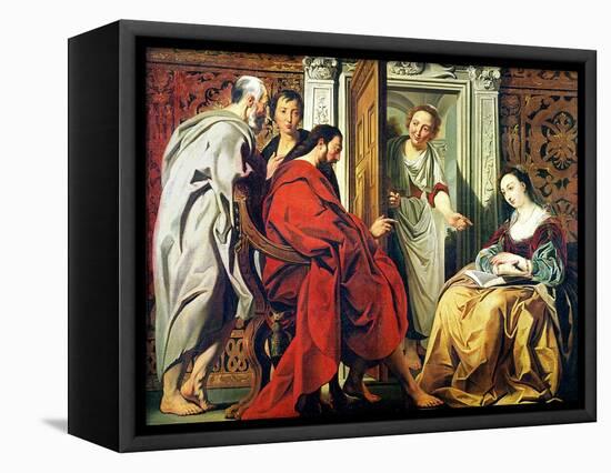 Christ at the House of Martha and Mary of Bethany-Jacob Jordaens-Framed Premier Image Canvas