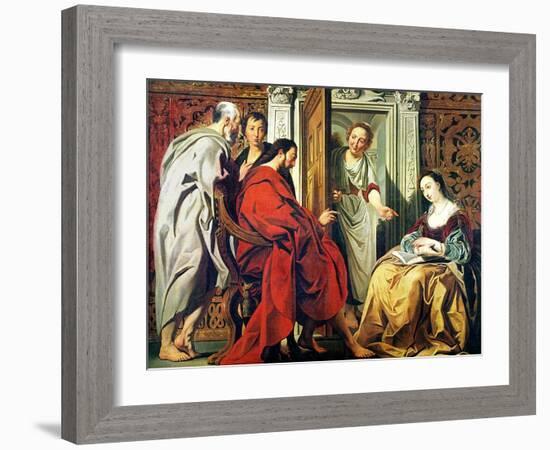 Christ at the House of Martha and Mary of Bethany-Jacob Jordaens-Framed Giclee Print