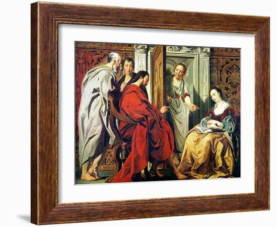 Christ at the House of Martha and Mary of Bethany-Jacob Jordaens-Framed Giclee Print