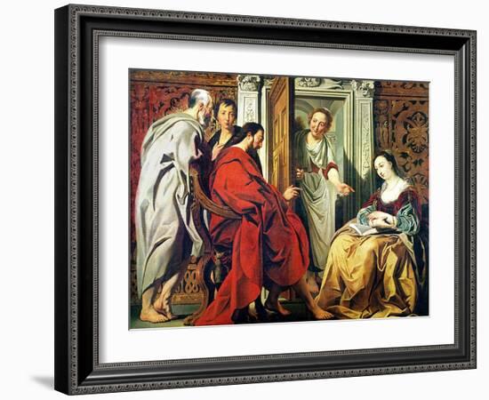 Christ at the House of Martha and Mary of Bethany-Jacob Jordaens-Framed Giclee Print