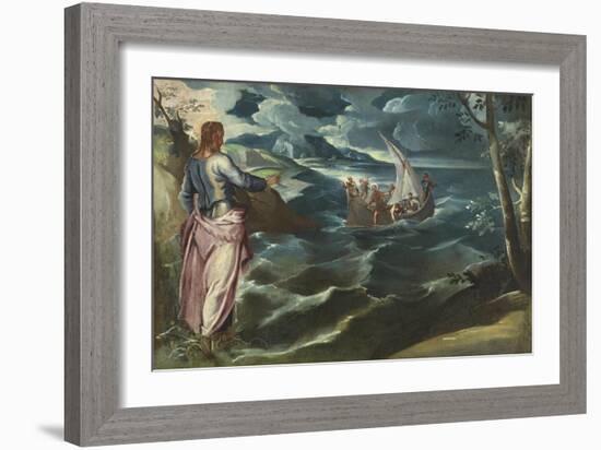 Christ at the Sea of Galilee, c.1575-80-Jacopo Robusti Tintoretto-Framed Giclee Print