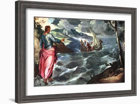 Christ at the Sea of Galilee, C1575-1580-Jacopo Tintoretto-Framed Giclee Print