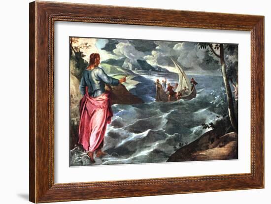 Christ at the Sea of Galilee, C1575-1580-Jacopo Tintoretto-Framed Giclee Print