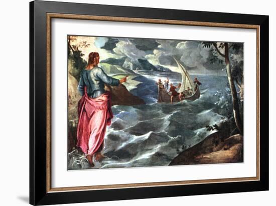 Christ at the Sea of Galilee, C1575-1580-Jacopo Tintoretto-Framed Giclee Print