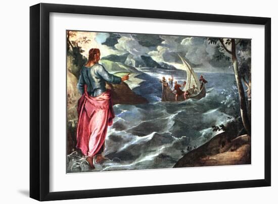 Christ at the Sea of Galilee, C1575-1580-Jacopo Tintoretto-Framed Giclee Print