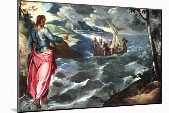 Christ at the Sea of Galilee, C1575-1580-Jacopo Tintoretto-Mounted Giclee Print