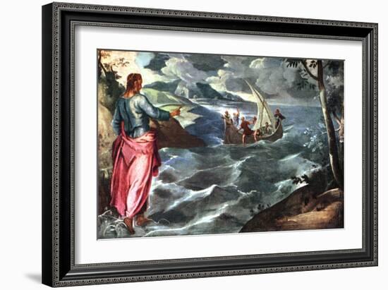 Christ at the Sea of Galilee, C1575-1580-Jacopo Tintoretto-Framed Giclee Print