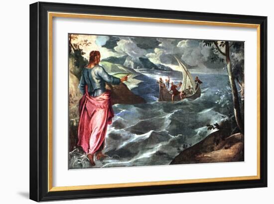 Christ at the Sea of Galilee, C1575-1580-Jacopo Tintoretto-Framed Giclee Print