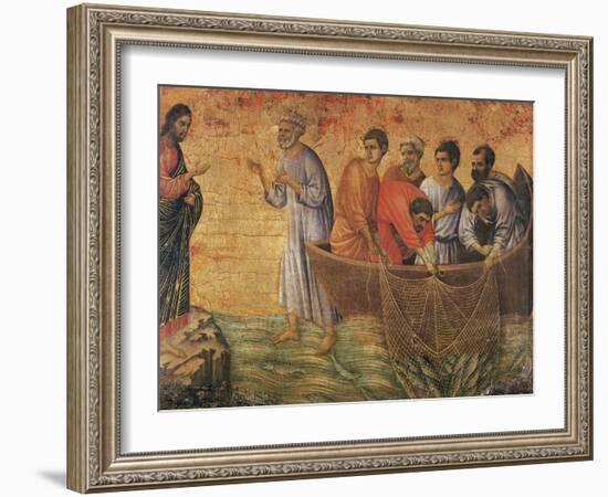 Christ at the Sea of Galilee, Detail from Episodes from Christ's Passion and Resurrection-Duccio Di buoninsegna-Framed Giclee Print