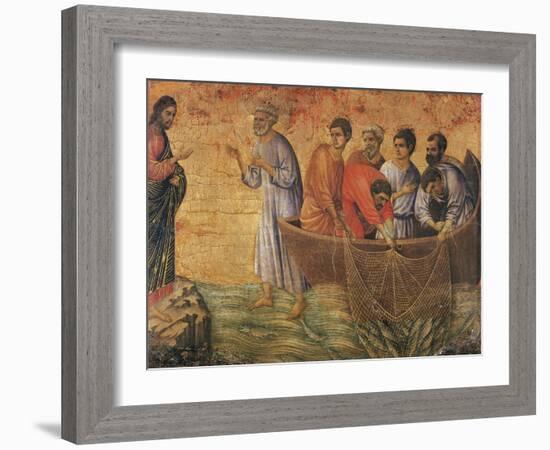 Christ at the Sea of Galilee, Detail from Episodes from Christ's Passion and Resurrection-Duccio Di buoninsegna-Framed Giclee Print