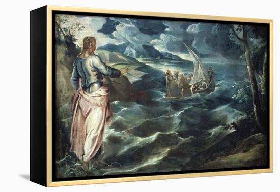 Christ at the Sea of Galilee-Jacopo Robusti Tintoretto-Framed Premier Image Canvas