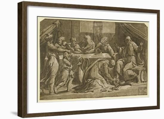 Christ at the Table of Simon the Pharisee-Ugo da Carpi-Framed Giclee Print