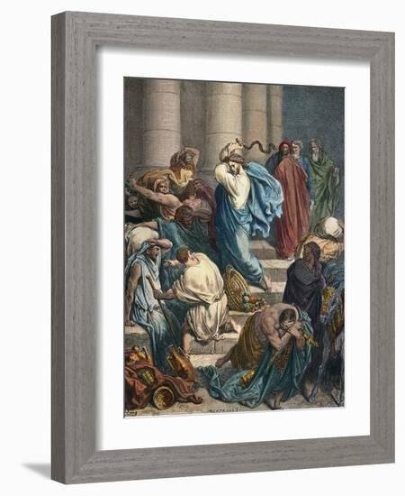 Christ at the Temple-Gustave Doré-Framed Giclee Print