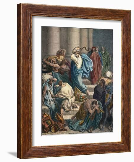 Christ at the Temple-Gustave Doré-Framed Giclee Print