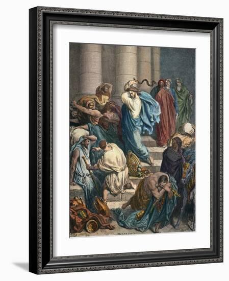 Christ at the Temple-Gustave Doré-Framed Giclee Print