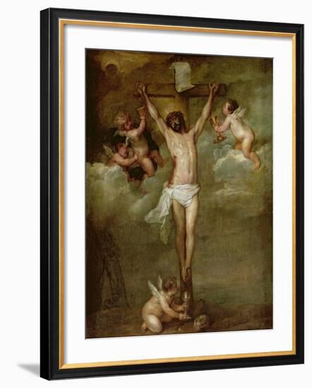 Christ Attended by Angels Holding Chalices-Peter Paul Rubens-Framed Giclee Print