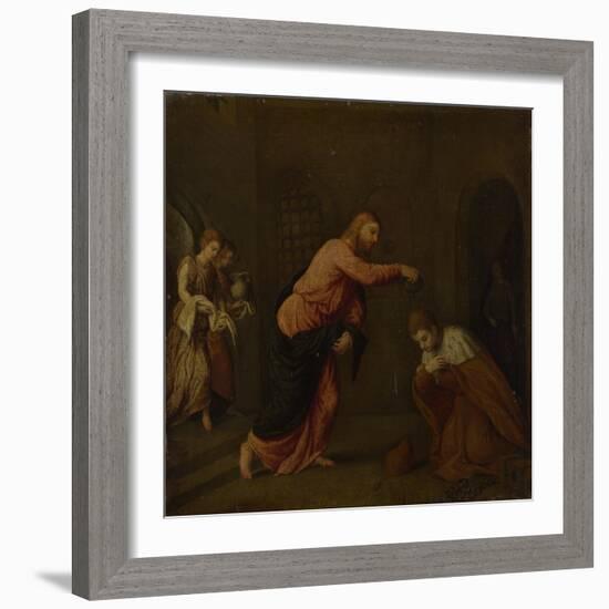 Christ Baptising Saint John the Martyr of Alexandria, C. 1565-Paris Bordone-Framed Giclee Print