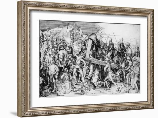 Christ Bearing His Cross, C.1475 (Engraving)-Martin Schongauer-Framed Giclee Print