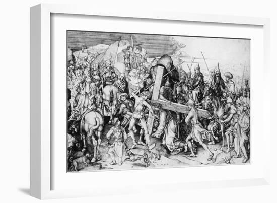 Christ Bearing His Cross, C.1475 (Engraving)-Martin Schongauer-Framed Giclee Print