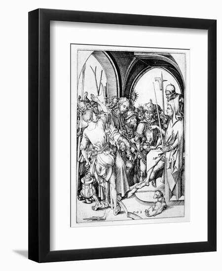 Christ before Annas (Engraving)-Martin Schongauer-Framed Premium Giclee Print