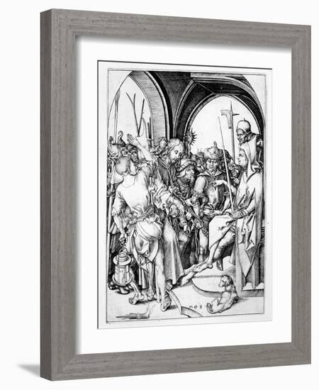 Christ before Annas (Engraving)-Martin Schongauer-Framed Giclee Print