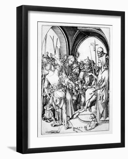 Christ before Annas (Engraving)-Martin Schongauer-Framed Giclee Print