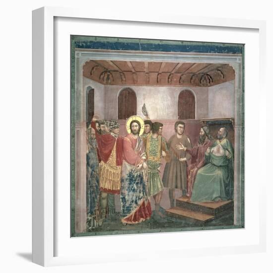 Christ Before Caiaphas, circa 1305-Giotto di Bondone-Framed Giclee Print