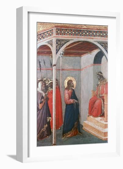 Christ before Pilate, C1306-1348-Pietro Lorenzetti-Framed Giclee Print