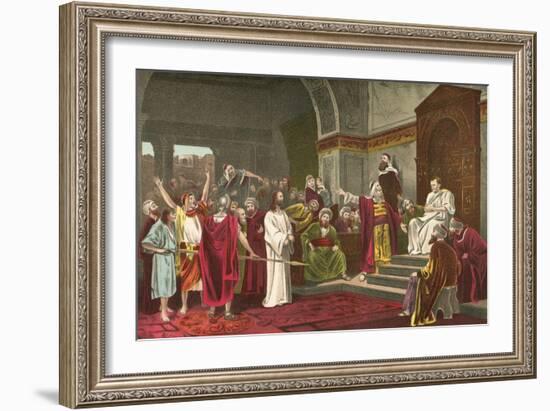 Christ before Pilate-Mihaly Munkacsy-Framed Giclee Print