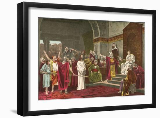 Christ before Pilate-Mihaly Munkacsy-Framed Giclee Print