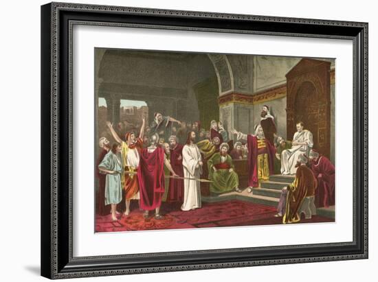 Christ before Pilate-Mihaly Munkacsy-Framed Giclee Print