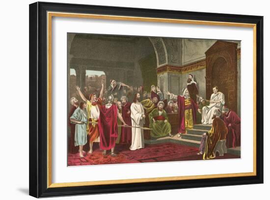 Christ before Pilate-Mihaly Munkacsy-Framed Giclee Print