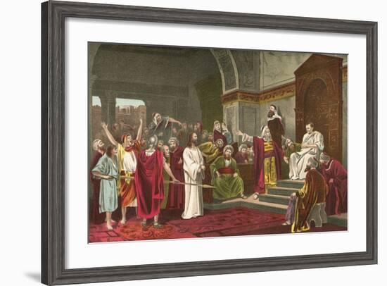 Christ before Pilate-Mihaly Munkacsy-Framed Giclee Print