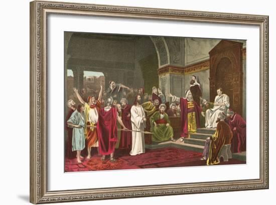 Christ before Pilate-Mihaly Munkacsy-Framed Giclee Print