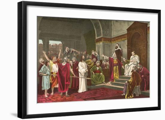 Christ before Pilate-Mihaly Munkacsy-Framed Giclee Print