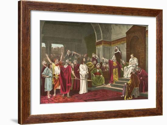 Christ before Pilate-Mihaly Munkacsy-Framed Giclee Print