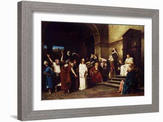 Christ Before Pilate-Mihaly Munkacsy-Framed Giclee Print