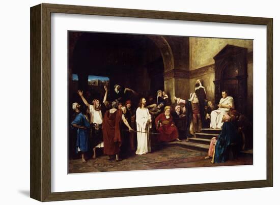 Christ Before Pilate-Mihaly Munkacsy-Framed Giclee Print