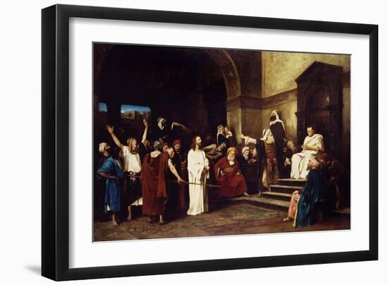 Christ Before Pilate-Mihaly Munkacsy-Framed Giclee Print