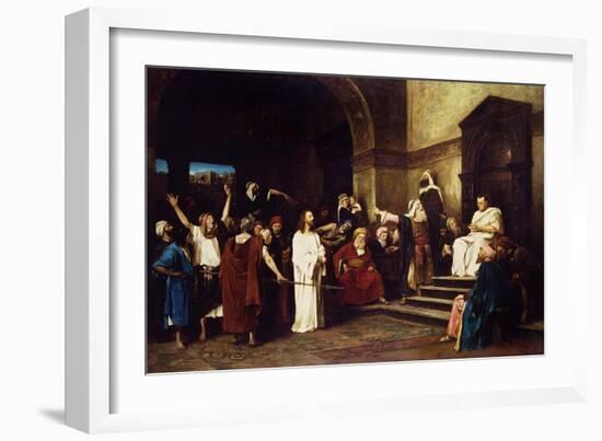 Christ Before Pilate-Mihaly Munkacsy-Framed Giclee Print