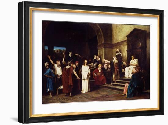 Christ Before Pilate-Mihaly Munkacsy-Framed Giclee Print