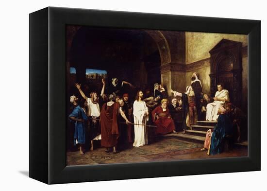 Christ Before Pilate-Mihaly Munkacsy-Framed Premier Image Canvas