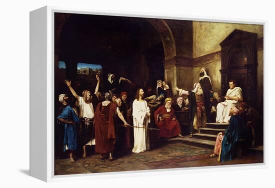 Christ Before Pilate-Mihaly Munkacsy-Framed Premier Image Canvas