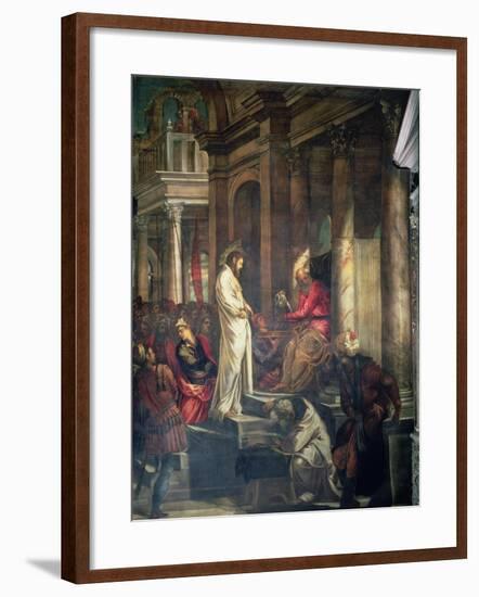 Christ Before Pilate-Jacopo Robusti Tintoretto-Framed Giclee Print