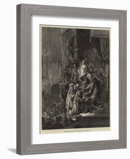 Christ before Pilate-Rembrandt van Rijn-Framed Giclee Print