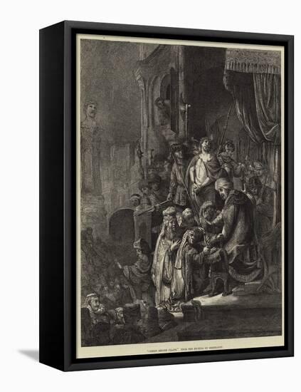 Christ before Pilate-Rembrandt van Rijn-Framed Premier Image Canvas